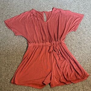 Lush Terracotta Short Sleeve Romper